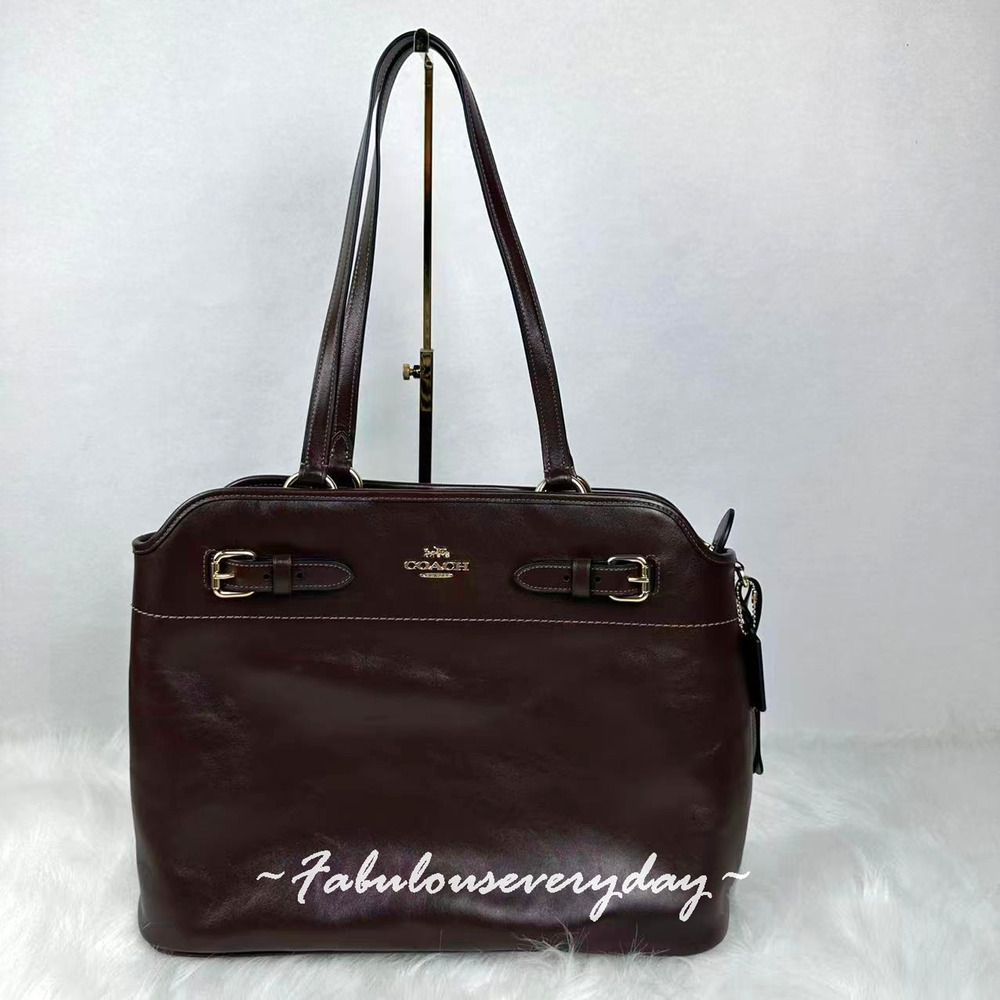 COACH Easton Tote Bag In Smooth leather/Gold/Maple CCZ07 NWT
